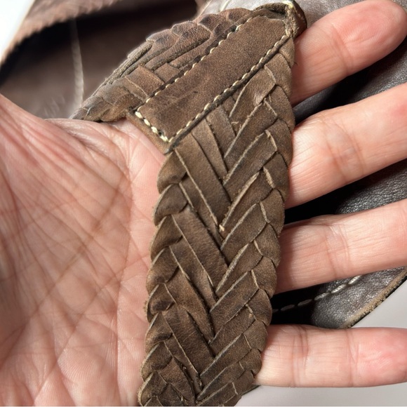 Men’s COLE HAAN Braided Brown Genuine Leather Thong Flip Flops Sandals Sz 9M - Picture 6 of 13